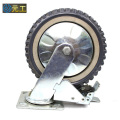 8 inch heavy duty flat plate beacon casters with brake